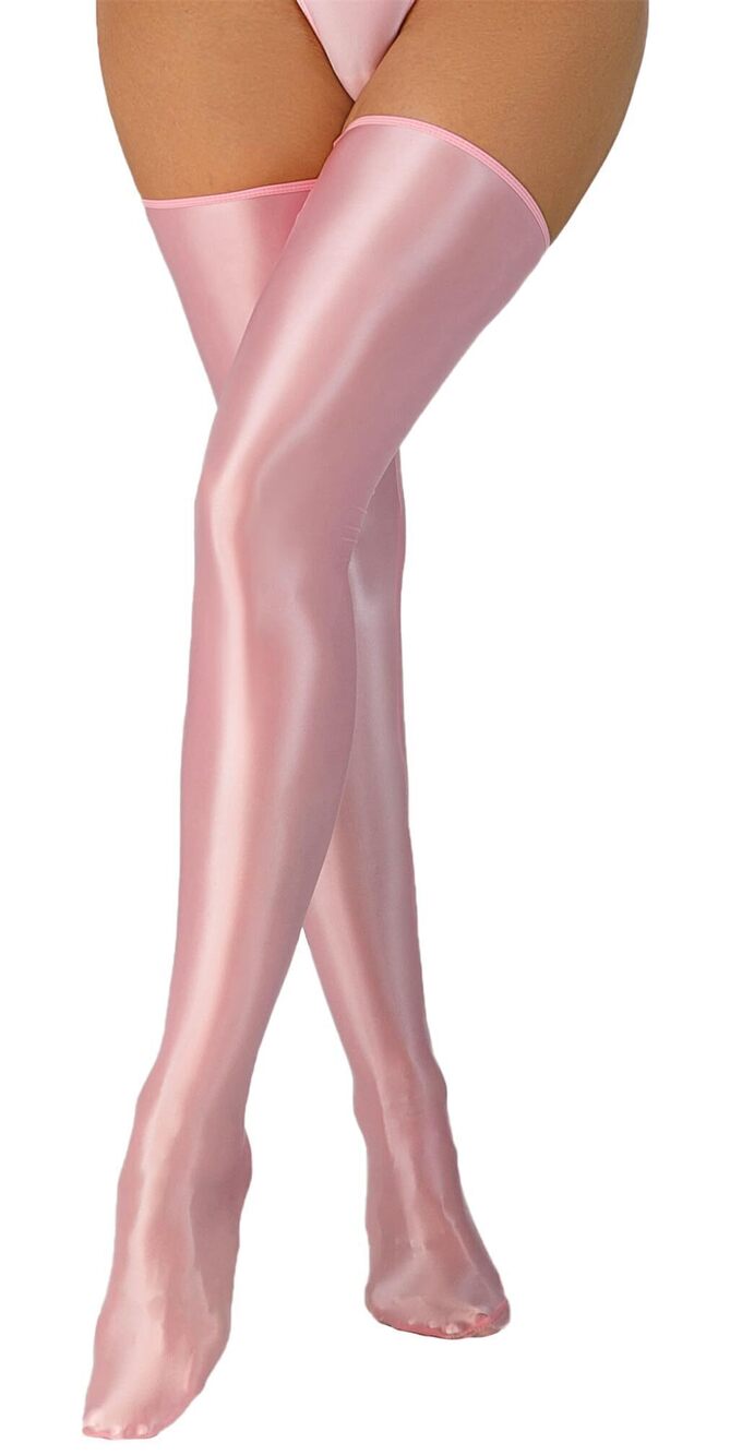 5235 Silky Smooth Over Knee Socks Oil Glossy Thigh High Stockings Shiny